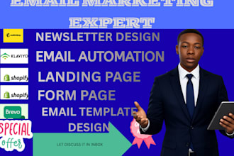 iset up mailchimp, klaviyo email flows and newsletters