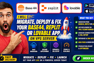 migrate base44, replit and lovable projects to vps server