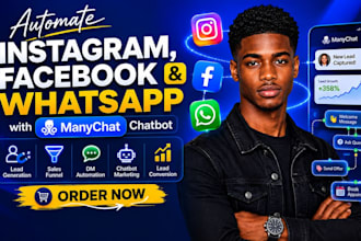 setup manychat automation for  instagram facebook tiktok whatsapp chatbot