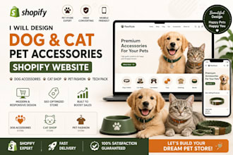 design dog pets accessories website cat shopify store fashion product tech pack