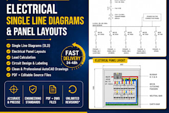 design professional single line diagrams, electrical panel layouts in autocad