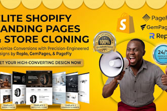 clone shopify landing page in replo gempages pagefly
