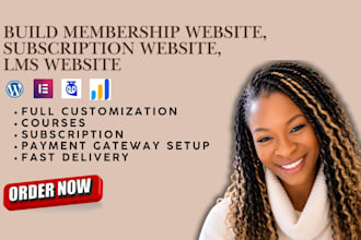 build membership website, subscription website, lms website
