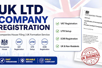 do UK ltd company registration, UK company formation, vat, utr and eori