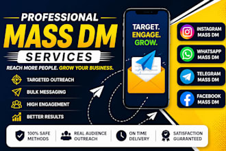 do whatsapp mass dm, instagram mass dm, telegram mass dm, and facebook mass dm