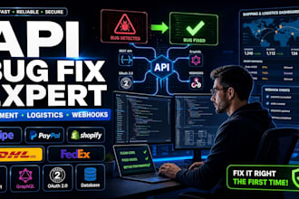 fix bugs and integrate payment, logistics and rest apis in your web app