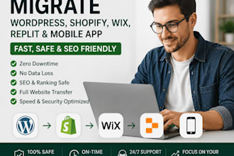 migrate wordpress to shopify replit to wordpress wix to wordpress mobile app