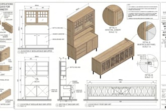 create joinery millwork cabinetry furniture and woodworking detail shop drawing