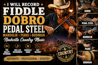record fiddle dobro pedal steel mandolin piano bodhran nashville country music