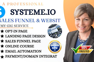 build systeme io sales funnel, landing page, clickfunnel, systeme io website