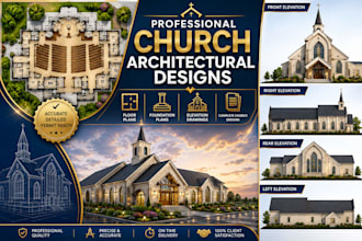 create architectural floor plans, foundation plans, elevations and church design