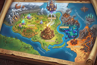 craft fantasy map for your story, game map, rpg campaigns