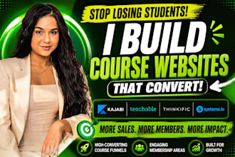 build kajabi course membership website on teachable thinkific systeme io expert