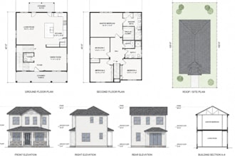 design professional 2d architectural floor plans, elevations, and sections