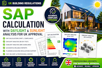 prepare sap calculation with daylight and sunlight analysis for uk approval