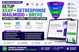 setup keap getresponse mailmodo brevo sales funnel landing squeeze page design