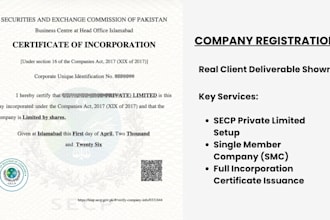 do company registration and business setup in pakistan secp