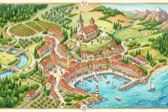 design a minimal city star wedding family location vintage style watercolor maps