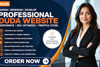 design redesign duda responsive site keywords develop SEO printiful store