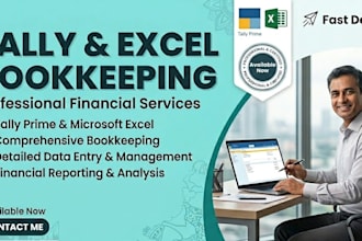 be your professional bookkeeper for tally prime and excel