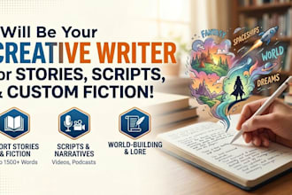 be your creative writer for short stories and scripts