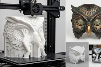 professionally 3d print and paint cosplay mask helmet armor sword