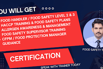 do food handler course, cfpm, haccp, food safety level 2, 3