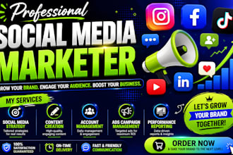 be your social media marketing manager and social media manager
