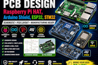 design raspberry pi hat, arduino shield, esp32, stm32 schematic and pcb layout