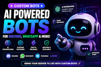 develop a custom discord bot with ai or database integration