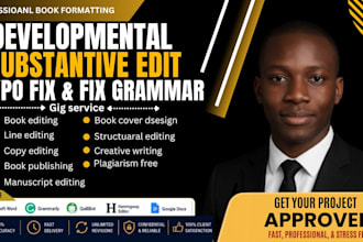 professional book formatting, developmental editing, and substantive editing