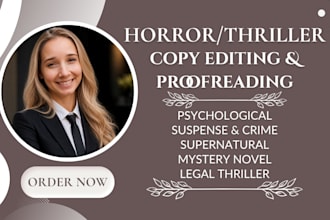 proofread horror novel thriller copy editor psychological mystery crime suspense