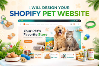 design shopify pet website pet ecommerce store animal pet product shopify store