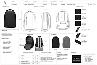 do fashion tech packs, handbag tech packs, backpack tech packs, technical flat