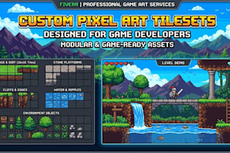 design modular pixel art tilesets and parallax backgrounds for games
