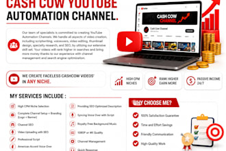 custume youtube automation cash cow videos, automated faceless cash cow channel