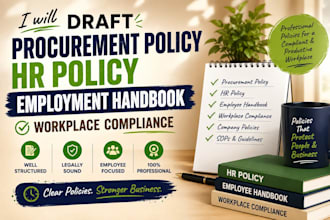 draft procurement policy, HR policy, employment handbook, workplace compliance