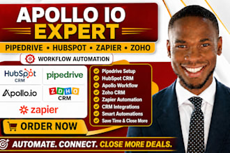 setup pipedrive hubspot zoho apollo io zapier CRM automation workflow