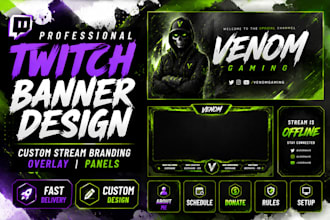 design a youtube banner, twitch banner, gaming banner, anime banner, header