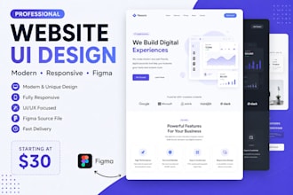 design a modern and responsive website UI in figma