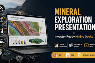 mineral exploration presentation, geological survey deck, mining resource PPT