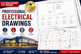 draw a electrical plan single line diagram, lighting layout, panel schedule
