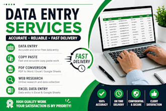 data entry, copy paste, typing and PDF conversion