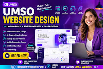 umso website design ai landing page startup saas redesign customization