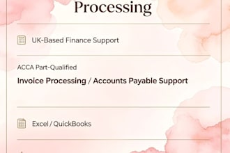 do invoice processing, accounts payable and excel data entry