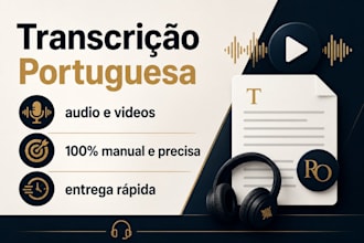 transcrever o seu audio ou video em portugues com precisao
