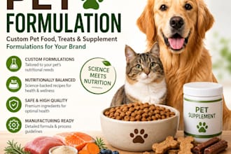 formulate custom pet food and treat recipes