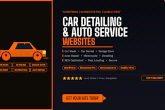 design professional car detailing car wash car rental and auto service website