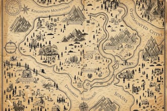 create clean stylized fantasy maps for books, games, UI use