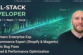 be your full stack developer for laravel react or vue js